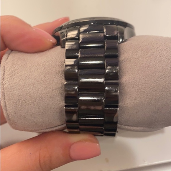 Michael Kors Black Plated Pave Glitz Dial Watch - Picture 5 of 10